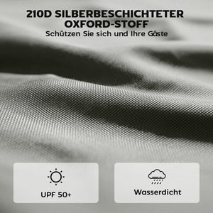 Pavillon Seitenteile Set mit Reissverschluss 3x3m hellgrau