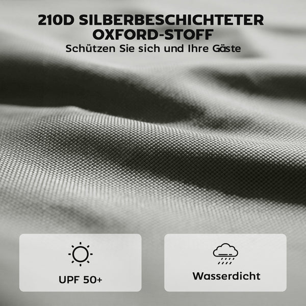 Pavillon Seitenteile Set mit Reissverschluss 3x3m hellgrau