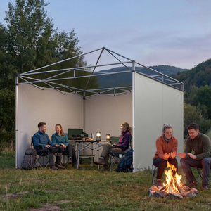 Pavillon Seitenteile Set mit Reissverschluss 3x3m hellgrau