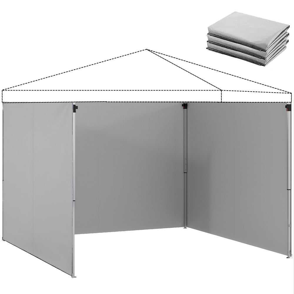 Pavillon Seitenteile Set mit Reissverschluss 3x3m hellgrau