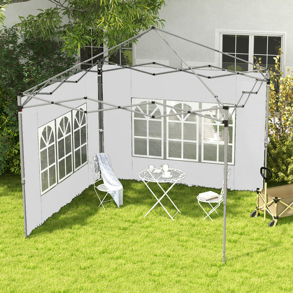 Pavillon Seitenteile 2er-Set mit Fenster wasserdicht 3x3 + 3x4m weiss