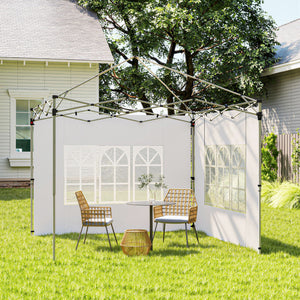 Pavillon Seitenteile 2er-Set mit Fenster wasserdicht 3x3 + 3x4m weiss
