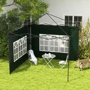 Pavillon Seitenwände wasserdicht mit Fenster 3x3 + 3x6m grün