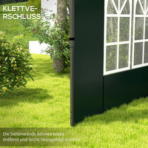 Pavillon Seitenwände wasserdicht mit Fenster 3x3 + 3x6m grün