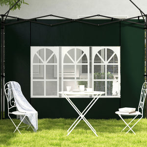 Pavillon Seitenwände wasserdicht mit Fenster 3x3 + 3x6m grün