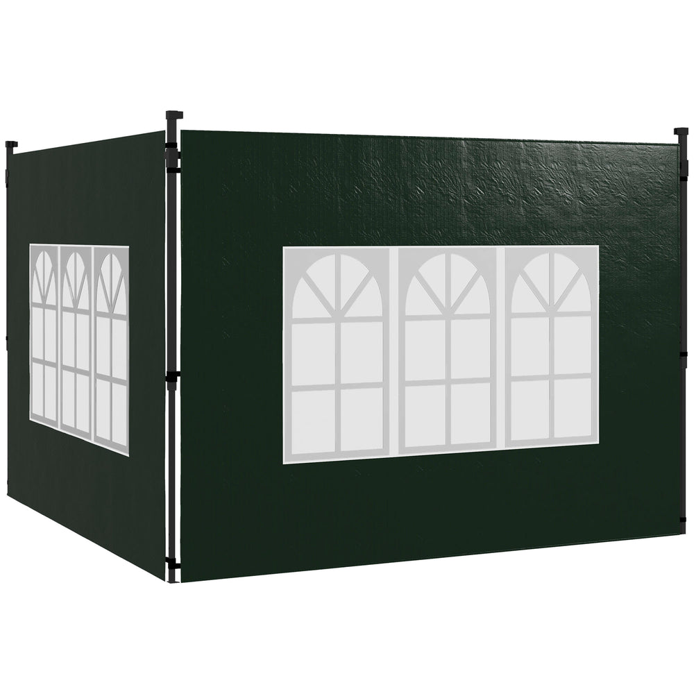 Pavillon Seitenwände wasserdicht mit Fenster 3x3 + 3x6m grün