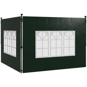 Pavillon Seitenwände wasserdicht mit Fenster 3x3 + 3x6m grün