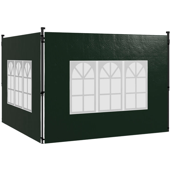 Pavillon Seitenwände wasserdicht mit Fenster 3x3 + 3x6m grün