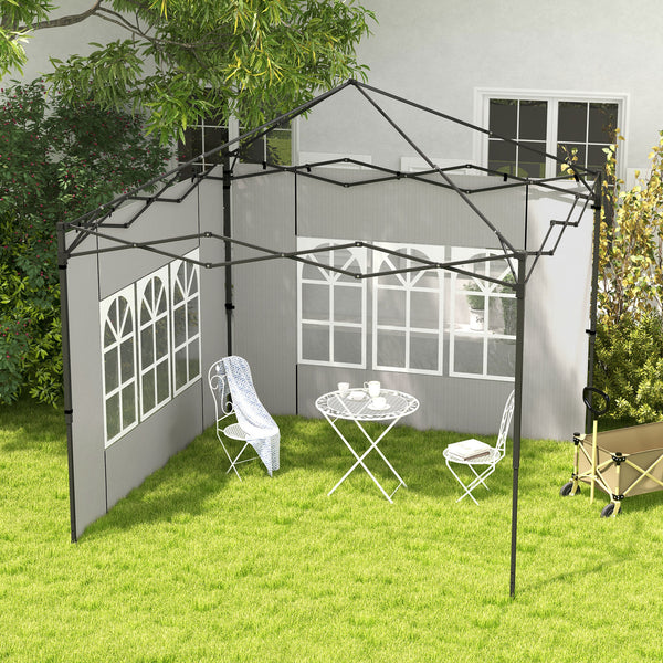Seitenwände mit Fenster für Pavillon wasserdicht 3x3 + 3x6m weiss