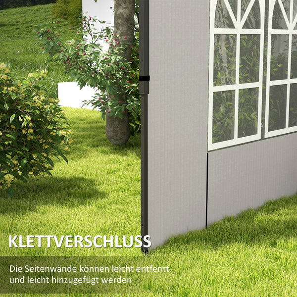 Seitenwände mit Fenster für Pavillon wasserdicht 3x3 + 3x6m weiss