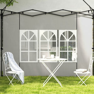 Seitenwände mit Fenster für Pavillon wasserdicht 3x3 + 3x6m weiss