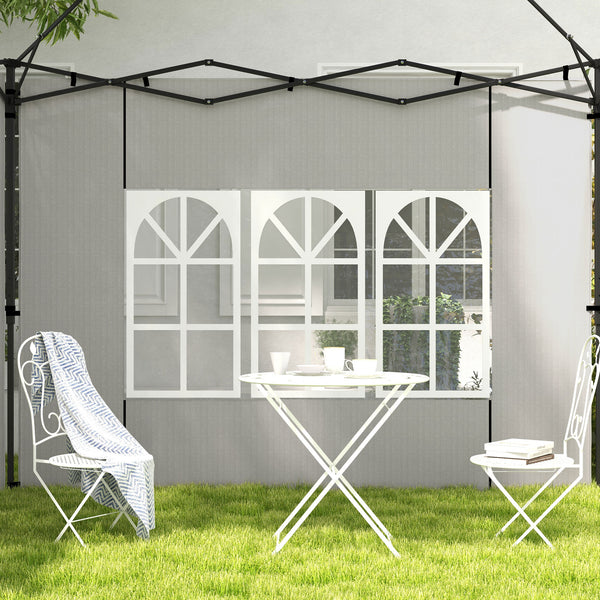 Seitenwände mit Fenster für Pavillon wasserdicht 3x3 + 3x6m weiss