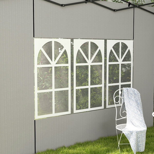 Seitenwände mit Fenster für Pavillon wasserdicht 3x3 + 3x6m weiss