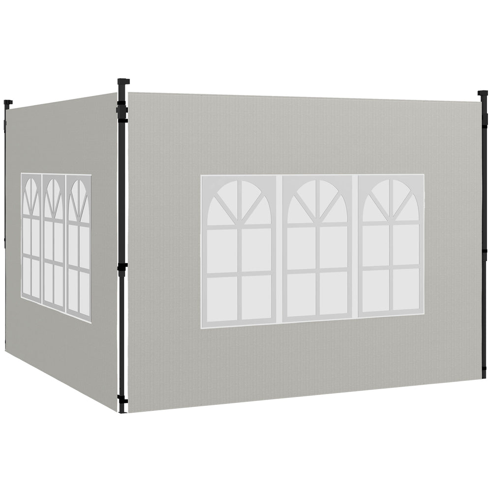 Seitenwände mit Fenster für Pavillon wasserdicht 3x3 + 3x6m weiss