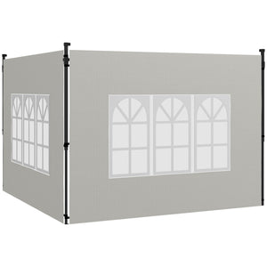 Seitenwände mit Fenster für Pavillon wasserdicht 3x3 + 3x6m weiss