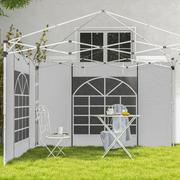 Pavillon Vorhänge mit Fenster und Tür 2 Stück für 3x3m weiss