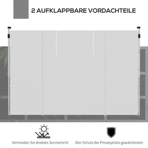 Pavillon Vorhänge mit Fenster und Tür 2 Stück für 3x3m weiss