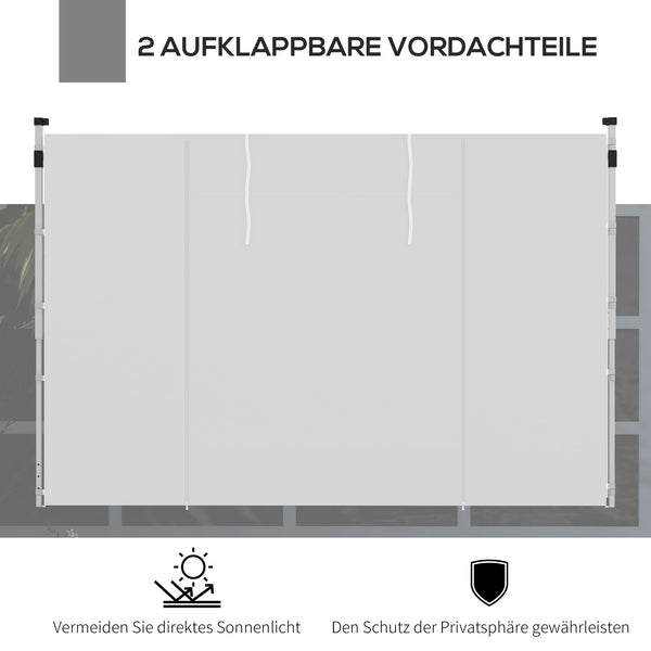 Pavillon Vorhänge mit Fenster und Tür 2 Stück für 3x3m weiss