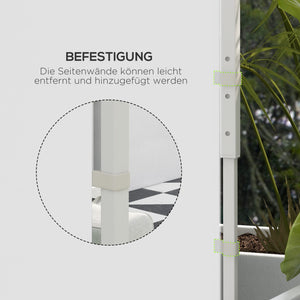 Pavillon Vorhänge mit Fenster und Tür 2 Stück für 3x3m weiss