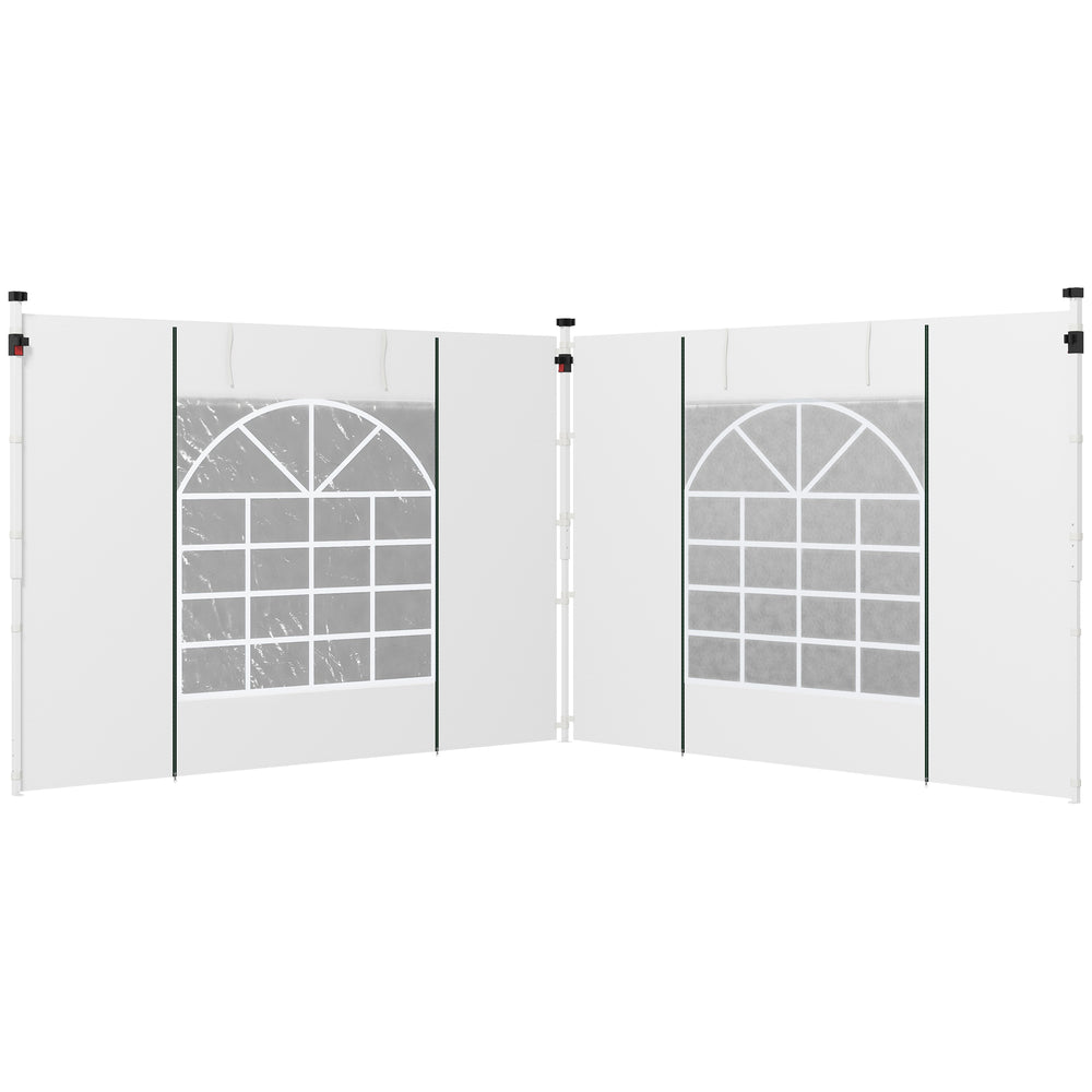 Pavillon Vorhänge mit Fenster und Tür 2 Stück für 3x3m weiss