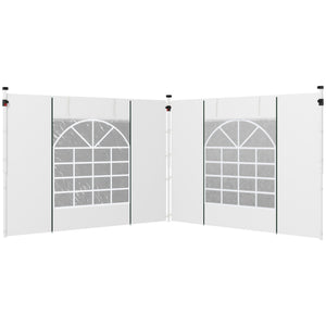 Pavillon Vorhänge mit Fenster und Tür 2 Stück für 3x3m weiss