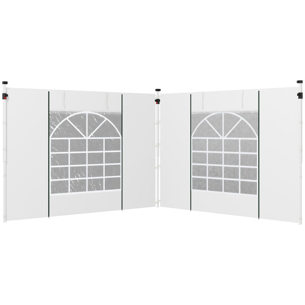 Pavillon Vorhänge mit Fenster und Tür 2 Stück für 3x3m weiss