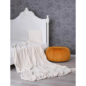 FELLDECKE NERZ WEISS KUSCHELDECKE WEBPELZ PLAID FELLIMITAT 160X200CM