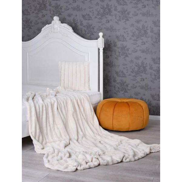 FELLDECKE NERZ WEISS KUSCHELDECKE WEBPELZ PLAID FELLIMITAT 160X200CM