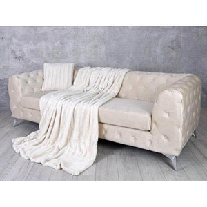 FELLDECKE NERZ WEISS KUSCHELDECKE WEBPELZ PLAID FELLIMITAT 160X200CM