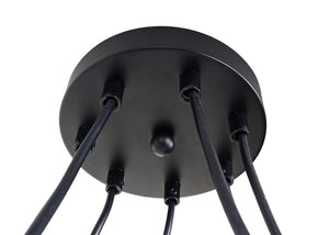Pendelleuchte Hängelampe Industrial Metall höhenverstellbar 9 Gitterlampenschirme schwarz