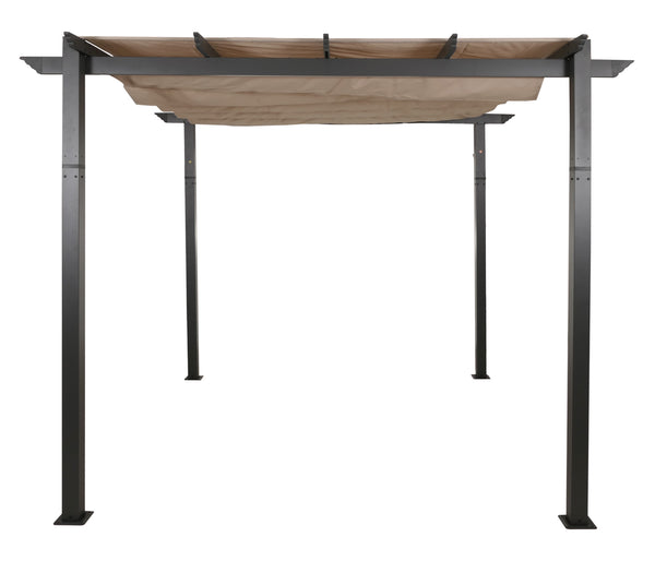 Aluminium Pergola 3x3m mit Schiebedach UV50+ Creme-Beige