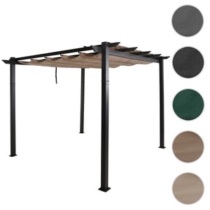 Aluminium Pergola 3x3m mit Schiebedach UV50+ Creme-Beige