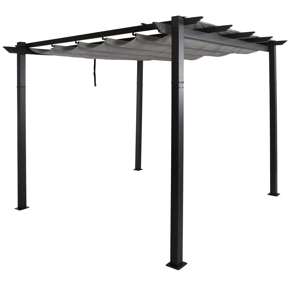 Aluminium Pergola 3x3m mit Schiebedach UV50+ Grau Stabil