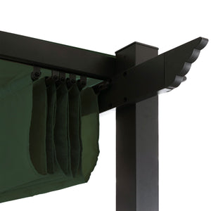 Aluminium Pergola 3x3m Grün mit Schiebedach UV50+ für Garten