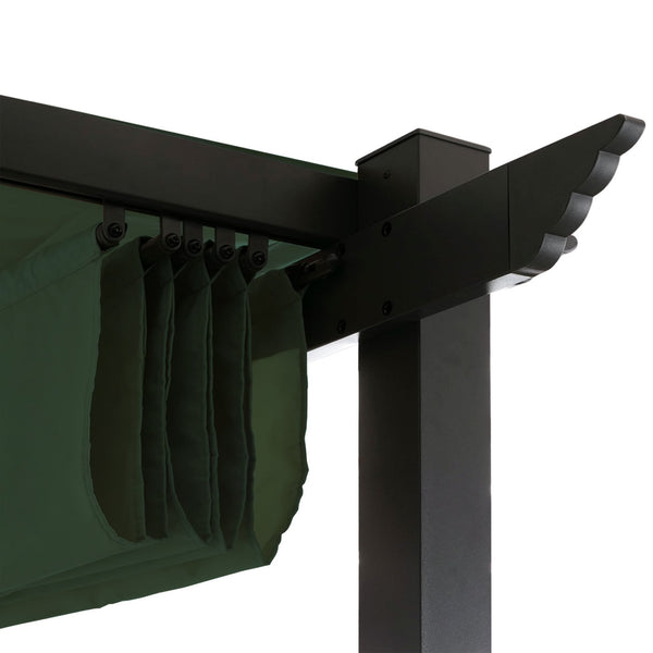 Aluminium Pergola 3x3m Grün mit Schiebedach UV50+ für Garten