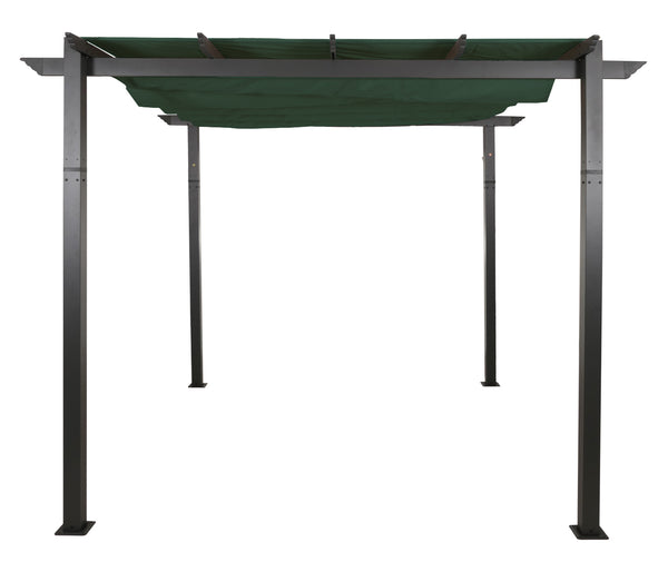 Aluminium Pergola 3x3m Grün mit Schiebedach UV50+ für Garten