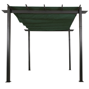Aluminium Pergola 3x3m Grün mit Schiebedach UV50+ für Garten