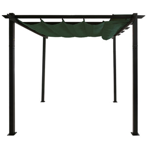 Aluminium Pergola 3x3m Grün mit Schiebedach UV50+ für Garten