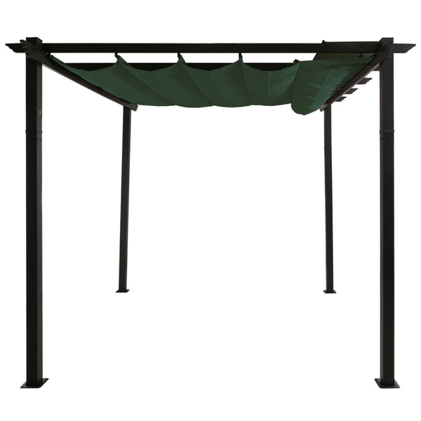 Aluminium Pergola 3x3m Grün mit Schiebedach UV50+ für Garten