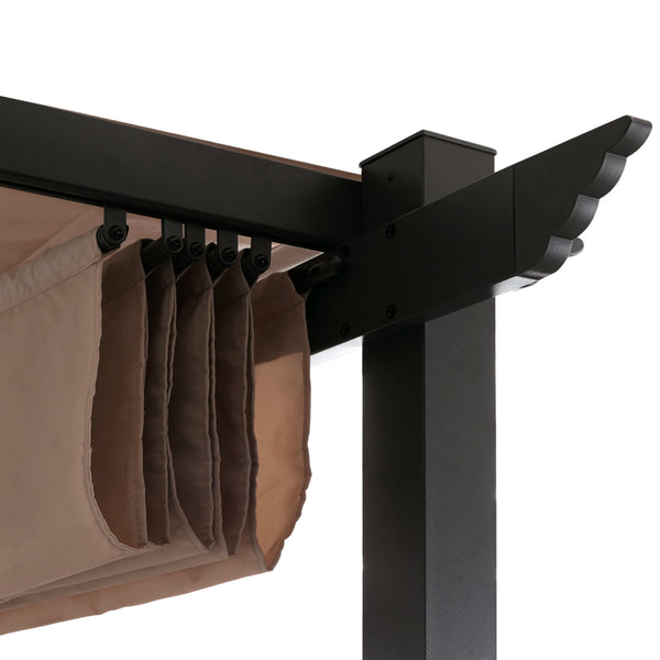 Aluminium Pergola 3x3m stabil mit Schiebedach UV50+ taupe