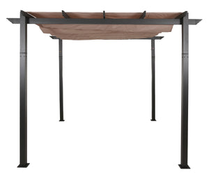 Aluminium Pergola 3x3m stabil mit Schiebedach UV50+ taupe