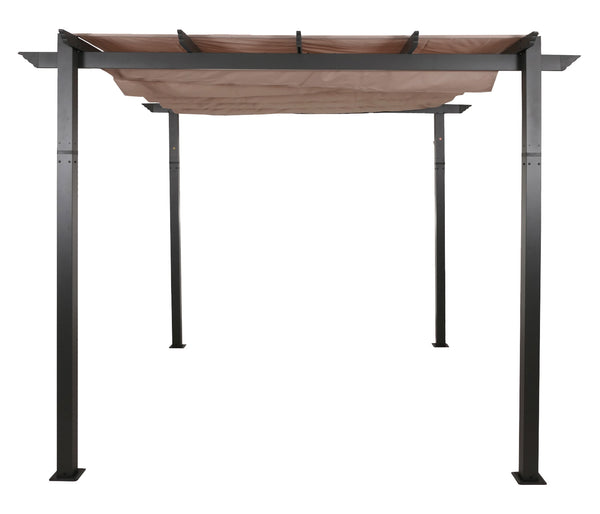 Aluminium Pergola 3x3m stabil mit Schiebedach UV50+ taupe