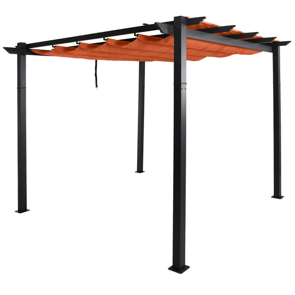 Aluminium Pergola 3x3m mit Schiebedach UV50+ terrakotta