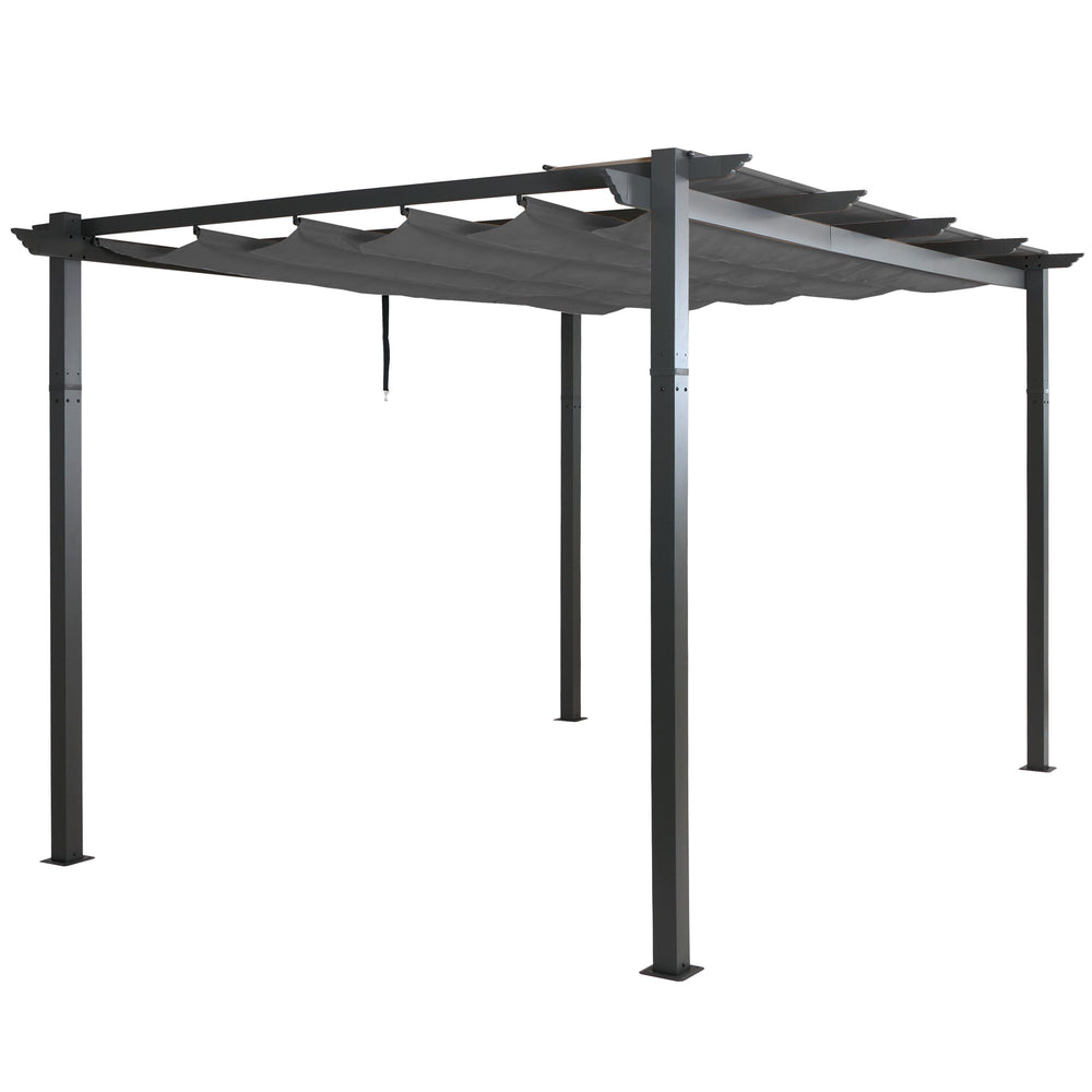 Aluminium Pergola 3x4m Anthrazit mit Schiebedach UV50+ Stabil