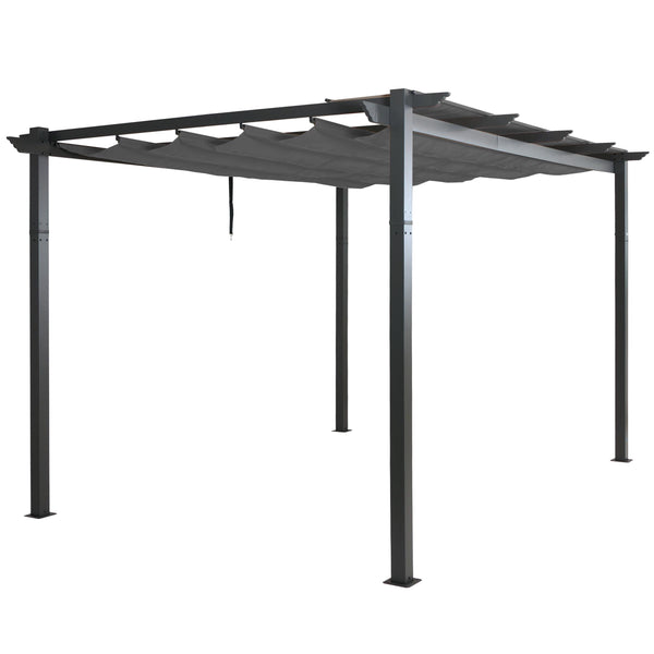 Aluminium Pergola 3x4m Anthrazit mit Schiebedach UV50+ Stabil