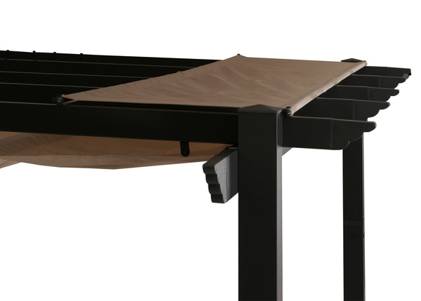 Aluminium Pergola Pavillon 3x4m mit Schiebedach UV50+, creme-beige