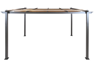 Aluminium Pergola Pavillon 3x4m mit Schiebedach UV50+, creme-beige