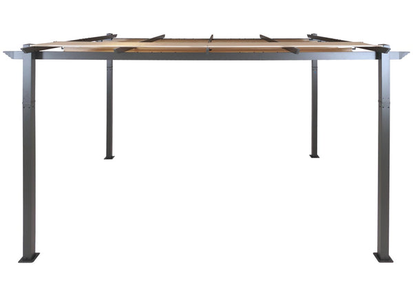 Aluminium Pergola Pavillon 3x4m mit Schiebedach UV50+, creme-beige