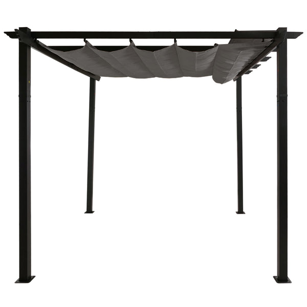Aluminium Pergola 3x4m Grau mit Schiebedach und UV50+ Schutz