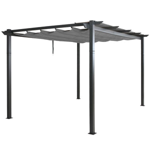 Aluminium Pergola 3x4m Grau mit Schiebedach und UV50+ Schutz